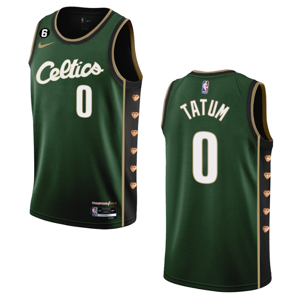 Men's Boston Celtics Jayson Tatum #0 City Edition 2022-23 Swingman Dark Green Jersey 2401TIDE